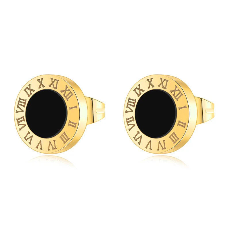 Cercei cu Cifre Romane - Gold - RAFINI