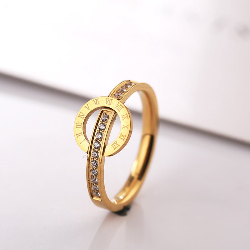 Inel Circle Gold cu pietre - RAFINI
