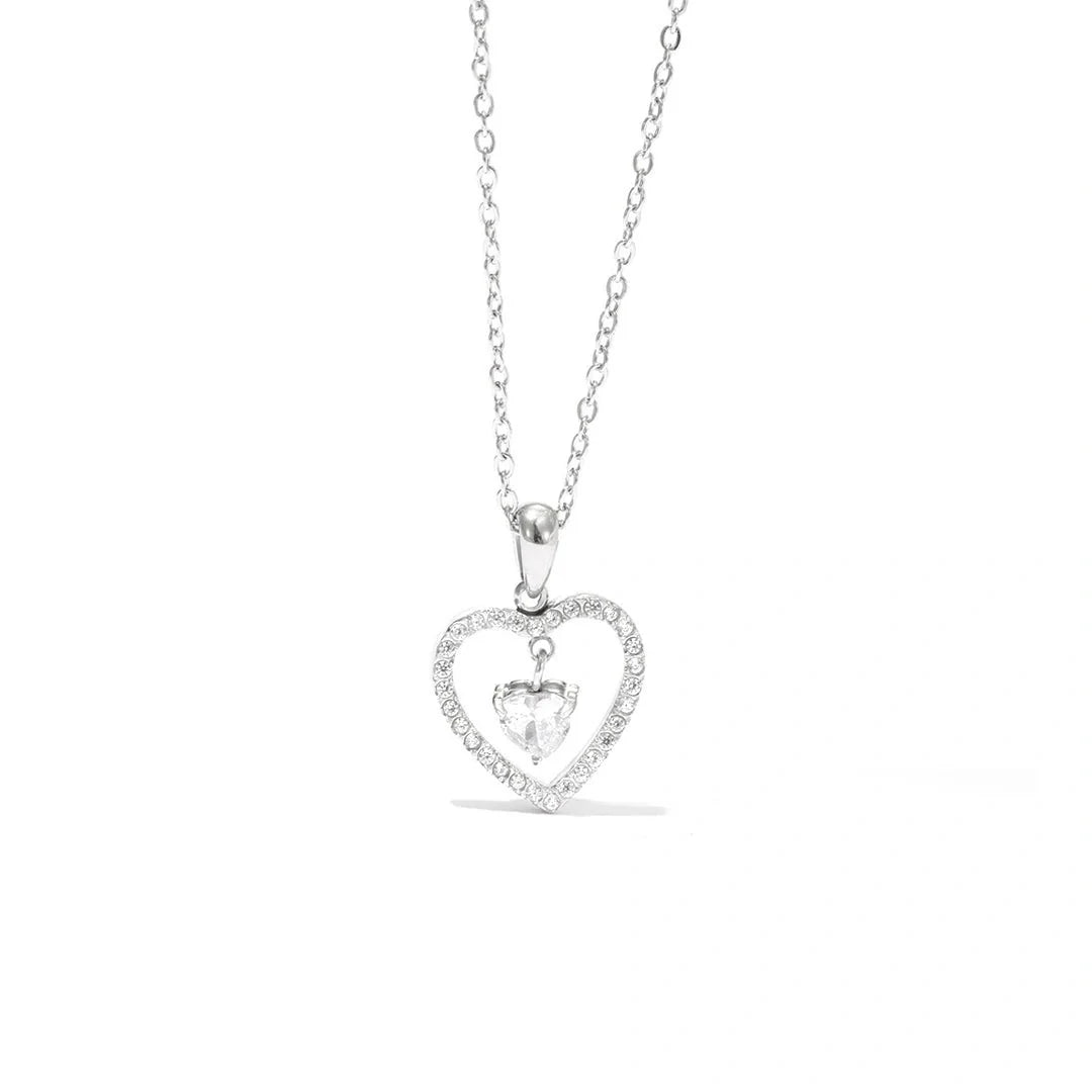 Lantisor - Double Heart Silver - RAFINI