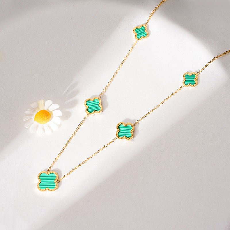 Set Bratara + Colier Auriu Flower - RAFINI